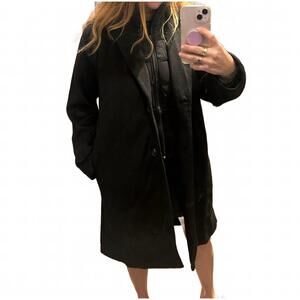 NEW HEM & THREAD twofer coat in black